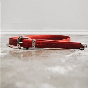 Fossil Leather Belt Red